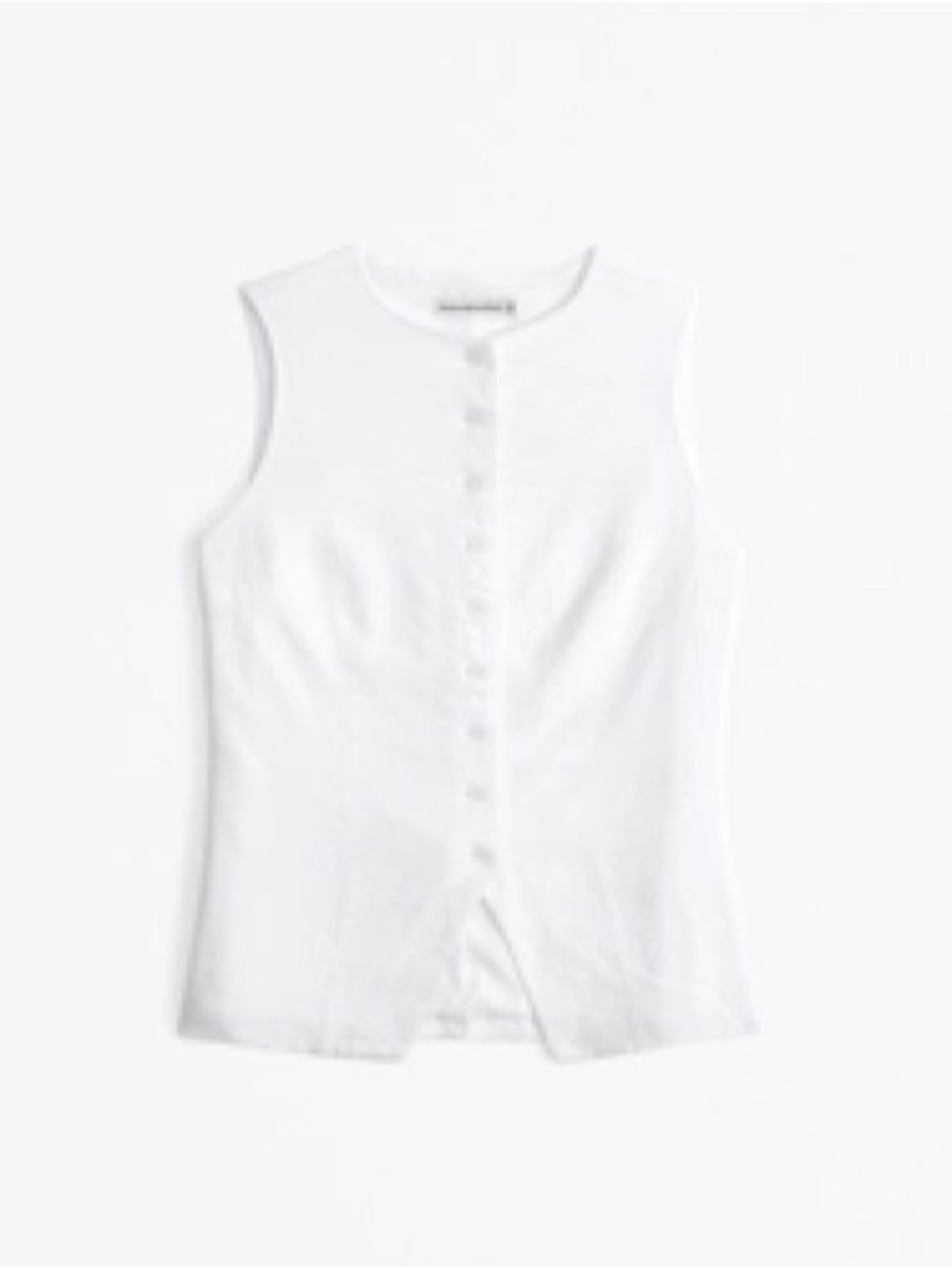 A&F Mara Linen-Blend Button-through Vest